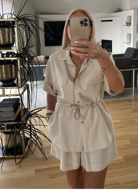 Rimini SET  Koszula spodenki jasny beż