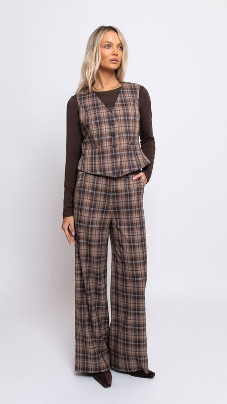 LEMONADA Spodnie krata