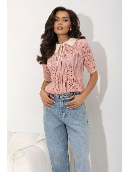 cocomore sweter azurowy z kołnierzykiem